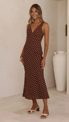 Sammie Maxi Dress - Chocolate/Nude Spot
