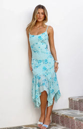 Another World Blue Sequin Midi Dress