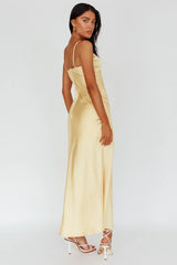 Siva Gathered Bust Midi Dress Yellow