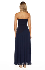Zelia Strapless Navy Maxi Dress