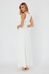 Ibis Pleat Detail Maxi Dress Off White
