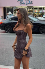 In The Back Of My Mind Mini Dress Chocolate Polka Dot