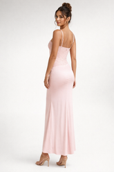 Euphoric Beaded Maxi Dress Pink