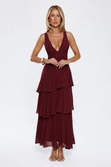 Happy Vibes Maxi Dress Wine