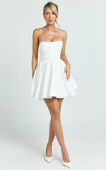 Bianca Mini Dress - Strapless Fit And Flare Dress In Ivory