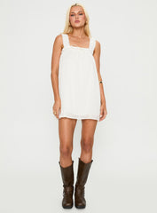 Cupids Bow Mini Dress White
