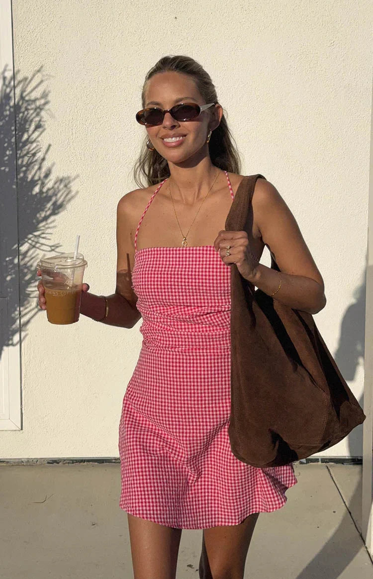 Rylan Red Gingham Mini Dress