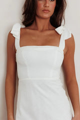 Appreciate You Tied Shoulder Maxi Dress White