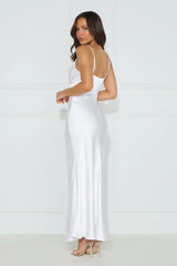 Nobody But You Satin Maxi Dress White