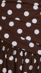 Lyra Maxi Dress - Brown/White Polka Dot