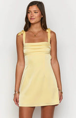 Akira Yellow Tie Mini Dress