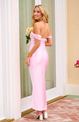 Ella Light Pink Off Shoulder Maxi Dress