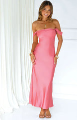 Ella Pink Off Shoulder Maxi Dress