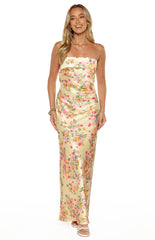 Maiah Yellow Bloom Maxi Dress