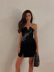 Strapless Velvet Chic Commuter Dress
