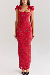 Lace bow hip dress