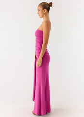 Party After Party Shell Maxi Dress Dark Pink