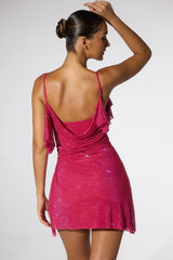 Embellished Corset Kaftan Mini Dress In Hot Pink