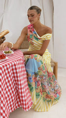 Vista Off Shoulder Maxi Dress - Positano Lemon