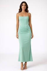 Adara Corset Maxi Dress Blue