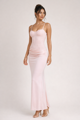 Euphoric Beaded Maxi Dress Pink