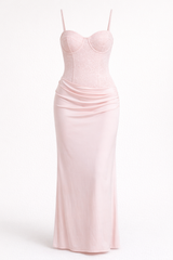 Euphoric Beaded Maxi Dress Pink